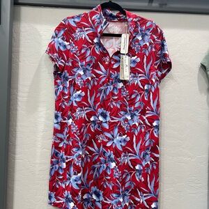 Tommy Bahama Red and Blue Floral Dress